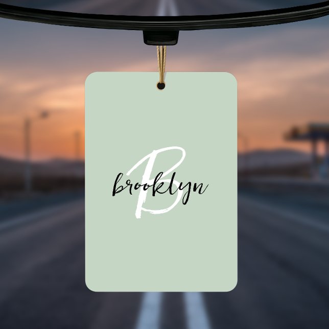Ambientador Monograma de letra script verde grisáceo de moda b (Subido por el creador)