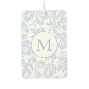 Ambientador Monograma elegante floral botánico azul