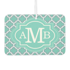 Ambientador Monograma elegante Verde azulado del patrón de cua