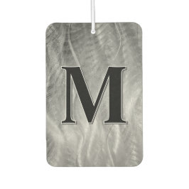 Ambientador Monograma En Resumen Plata Cepillado Metalizado