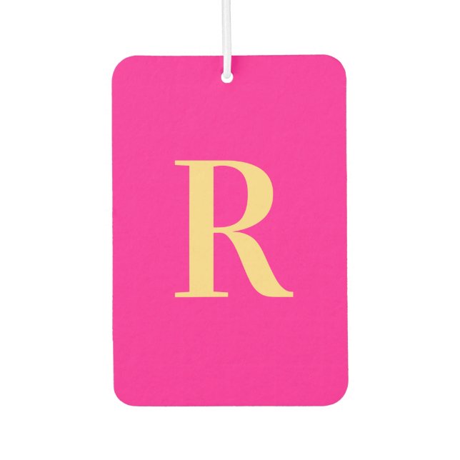 Ambientador Monograma moderno rosa caliente (Anverso)