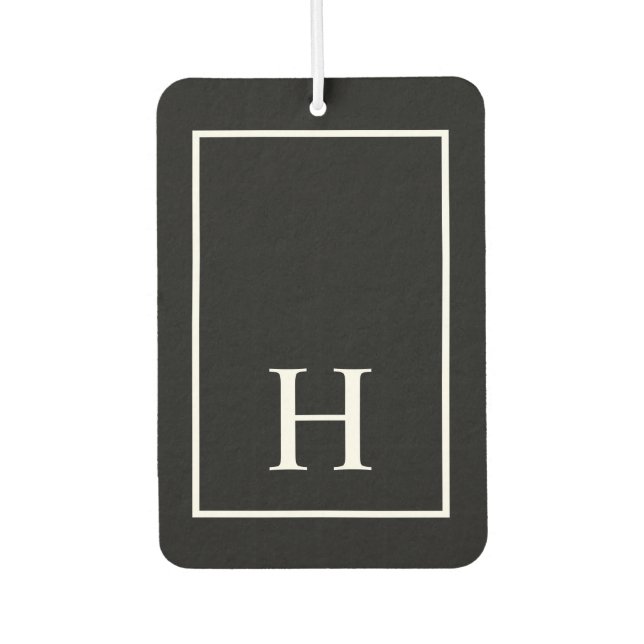 Ambientador Monograma Negro Personalizado (Anverso)