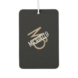 Ambientador Monograma nombre personalizado de color blanco neg