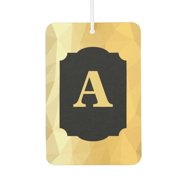 Ambientador Monograma personal negro metálico dorado (Anverso)