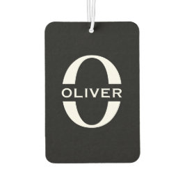 Ambientador Monograma Personalizado Nombre Blanco Y Negro