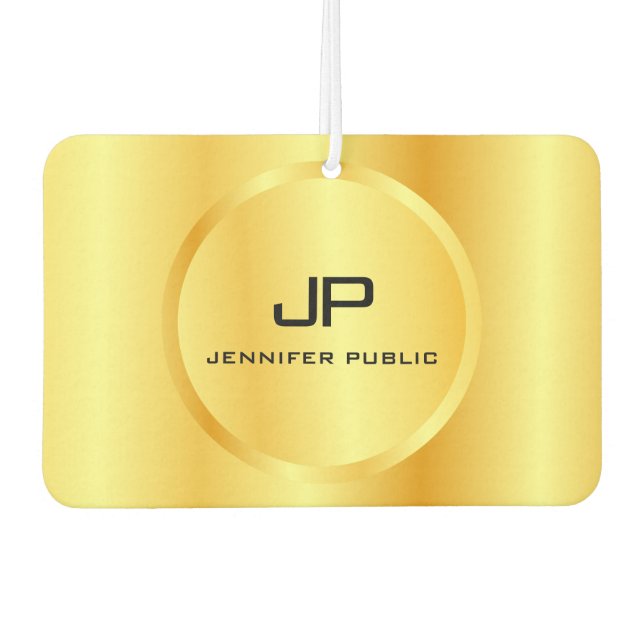 Ambientador Monograma plantilla Faux Gold Elegant Moderno (Anverso)