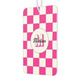 Ambientador Monograma retro geométrico blanco rosado controlad