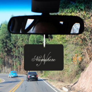 Ambientador Monograma único personalizado de nombre blanco y n