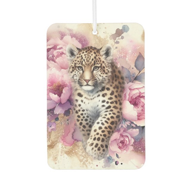 Ambientador Monstruo de papel Leopard Cub y Rosas (Anverso)