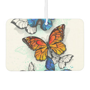Ambientador Morfo y monarca de las mariposas voladoras