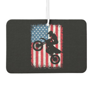 Ambientador Motocicleta de tierra bandera americana Motocross 