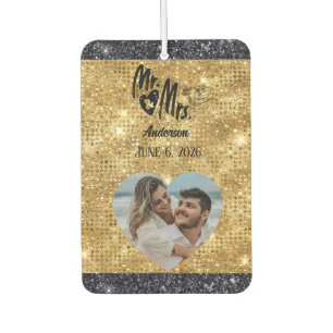 Ambientador Mr. y Mrs. Name Photo Wedding Favor