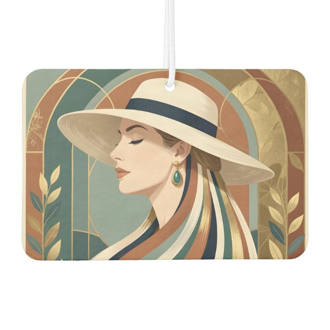 Ambientador Mujer con sombrero de sol art déco (Anverso)