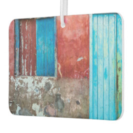 Ambientador Muro rojo, azul y gris, puerta y ventana