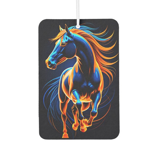 Ambientador Mustang dinámico: Poder neón y movimiento (Anverso)