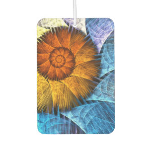 Ambientador Naranja floral Azul amarillo abstracto arte