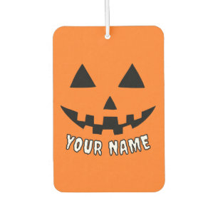 Ambientador Naranja personalizado Calabaza Halloween su nombre