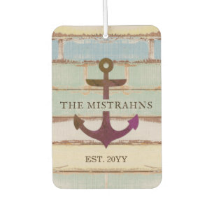 Ambientador Nautical Anchor Rustic Wood Bot Name