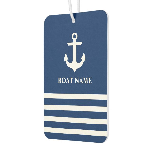 Ambientador Nautical Anchor Striped Bot Name Navy Blue (Izquierda)