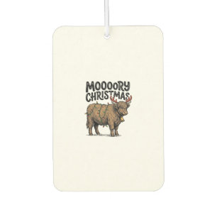 Ambientador Navidad Moooory Vaca Highland Grabado Vintage T