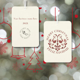 Ambientador Navidades bilingües Texto español Aves de Borgoña