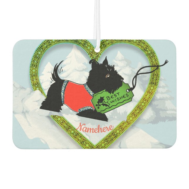 Ambientador Navidades clásicos, retro Scotty Dog, Air Freshene (Anverso)