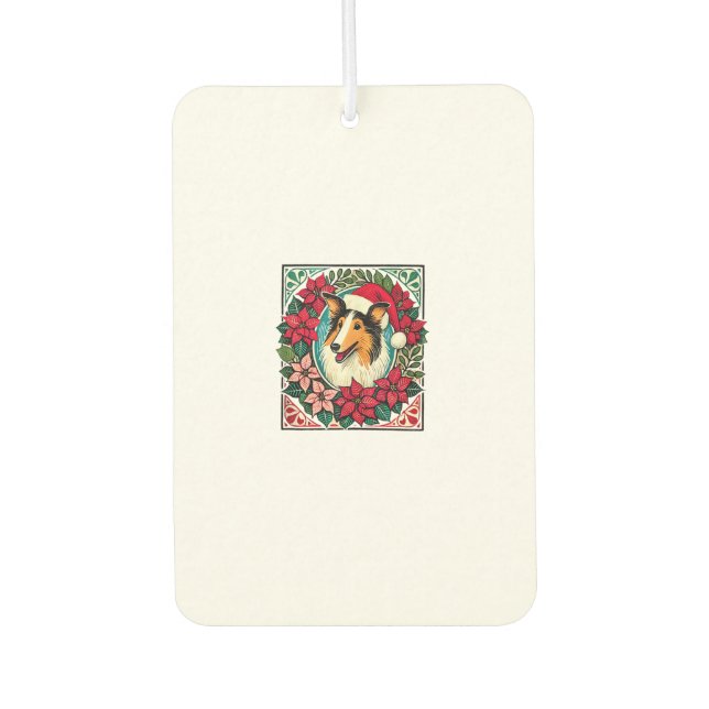 Ambientador Navidades Collie Dog Ilustracion Yule Collies 1 (Anverso)