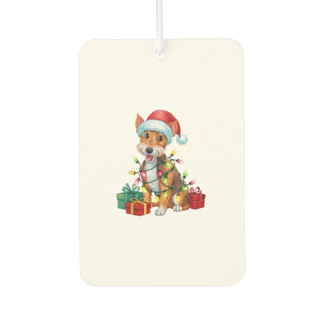 Ambientador Navidades de Perro Terrier de Santa Hat Fox (Anverso)