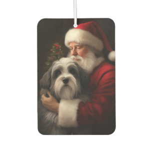 Ambientador Navidades festivos del Tibetano Terrier Santa Clau