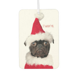 Ambientador Navidades graciosos y morenos Black Pug Puppy Sant