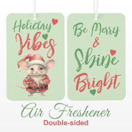 Ambientador Navidades lindo ratón vacaciones verde rojo