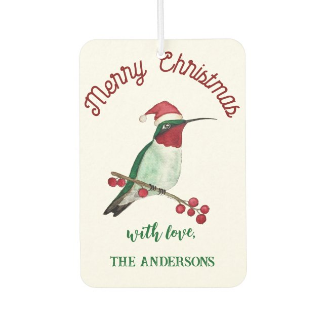 Ambientador Navidades personalizados Hummingbird (Anverso)