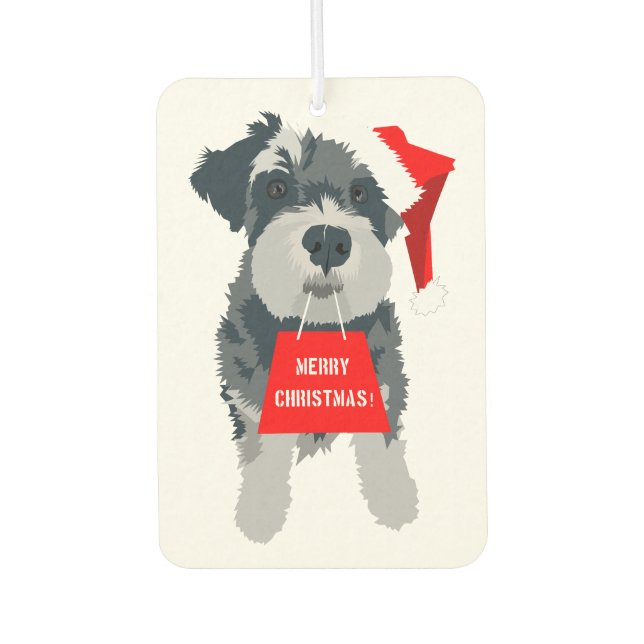 Ambientador Navidades Schnauzer Dog Santa Hat Air Freshener (Anverso)