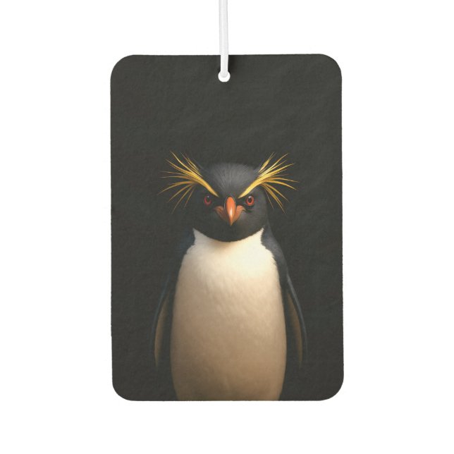 Ambientador Negro 4 Fresheners de Aire Lujo, Rockhopper Pingüi (Anverso)
