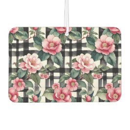 Ambientador Negro y blanco con camellias de color rosa liso