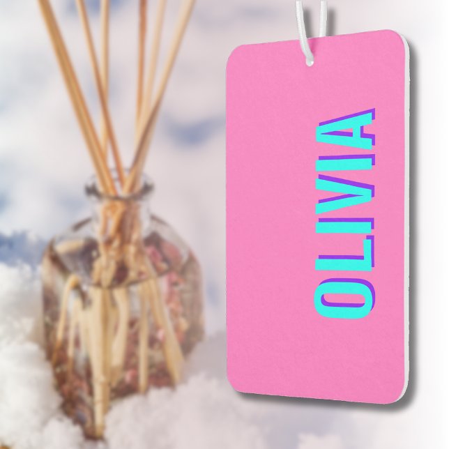 Ambientador Neon Blue 3D Nombre moderno | Guay Pink de moda (Subido por el creador)