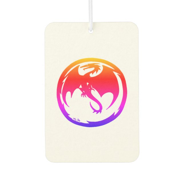 Ambientador Neon Dragon white car air freshener (Anverso)