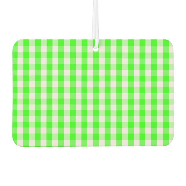 Ambientador Neon Green Gingham Pattern de Shirley Taylor (Anverso)