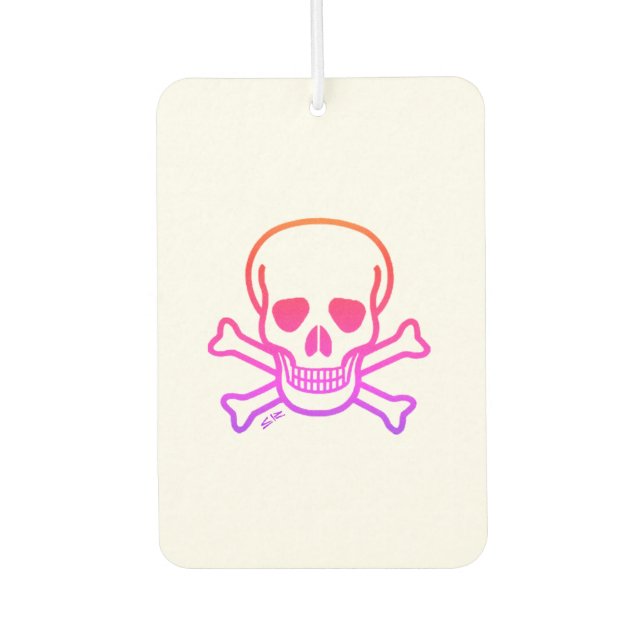 Ambientador Neon Skull white car air freshener (Anverso)