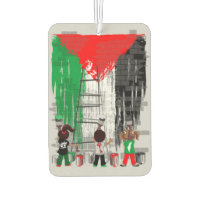 Niños de Gaza pintando la bandera de Palestina 