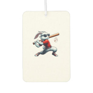 Ambientador Niños Feliz Pascua Conejo Jugando Béisbol Este