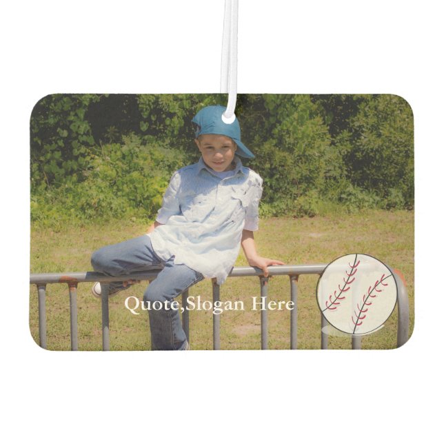 Ambientador Niños Foto Cita De Béisbol Nombre Air Freshener (Reverso)