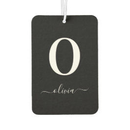 Ambientador Nombre De Guión Monograma Personalizado Blanco Y N