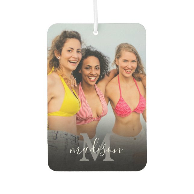 Ambientador Nombre de monograma de fotografía personalizado (Anverso)