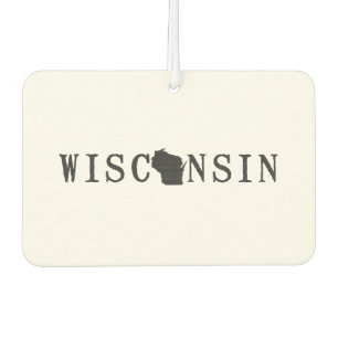 Ambientador Nombre de Wisconsin con letra con forma de estado