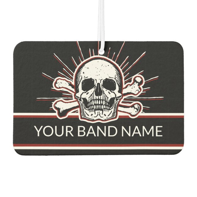 Ambientador Nombre personalizado Banda Merch Skull Bones Rock  (Anverso)
