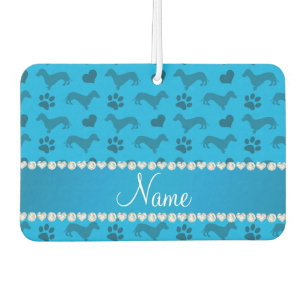 Ambientador Nombre personalizado cielo azul dachshunds pies de