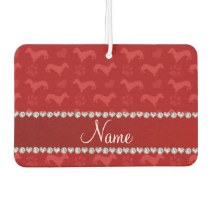 Ambientador Nombre personalizado dachshunds rojo patas de cora