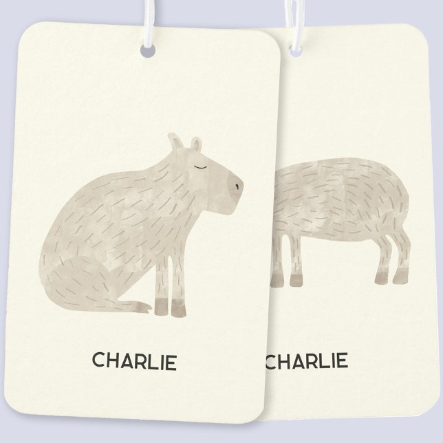 Ambientador Nombre personalizado de capibara divertido (Fun personalized custom name capybara vehicle or car air freshener)