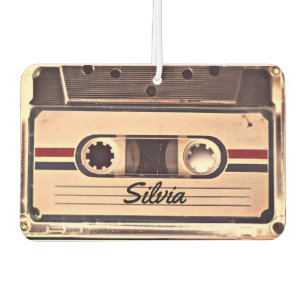 Ambientador Nombre personalizado de cassette de audio retro